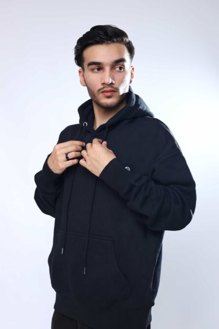 Men Black Hoodie - Image 12