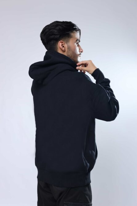 Alsaif Platinum Collection Fleece Hoodie Black – 400+ GSM Ultra-Soft Pullover - Image 2