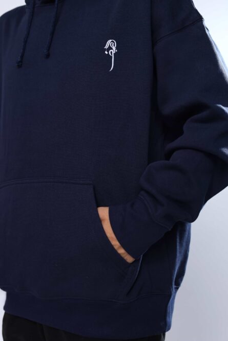 Alsaif Platinum Collection Fleece Hoodie Navy – 400+ GSM Ultra-Soft Pullover - Image 9