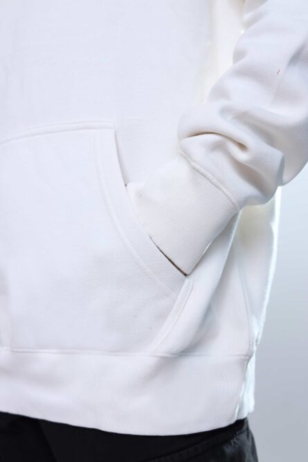 Alsaif Platinum Collection Fleece Hoodie White – 400+ GSM Ultra-Soft Pullover - Image 6