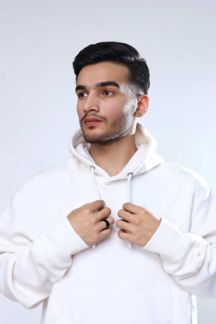 Men White Hoodie - Image 5
