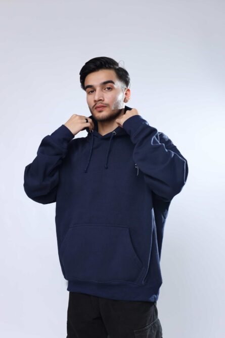 Alsaif Platinum Collection Fleece Hoodie Navy – 400+ GSM Ultra-Soft Pullover - Image 4