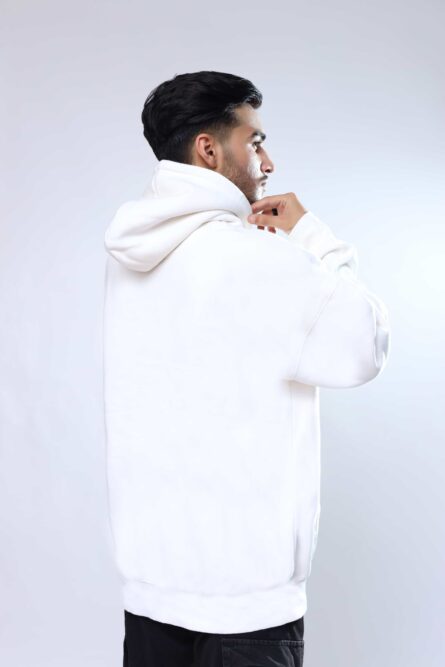 Alsaif Platinum Collection Fleece Hoodie White – 400+ GSM Ultra-Soft Pullover - Image 2